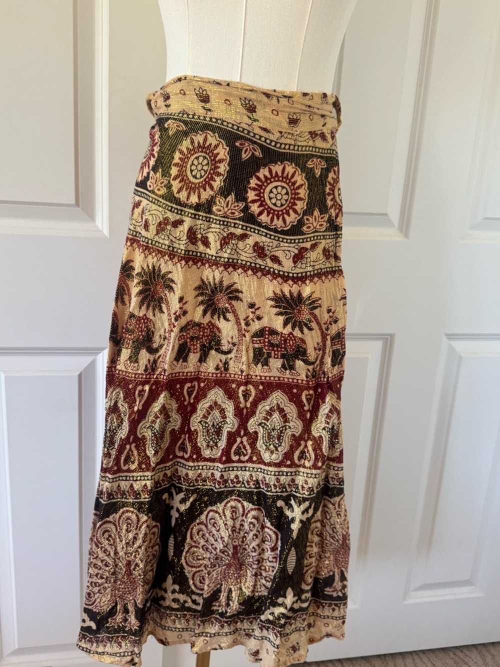 Vintage Lurex Elephant Wrap Skirt - One Size